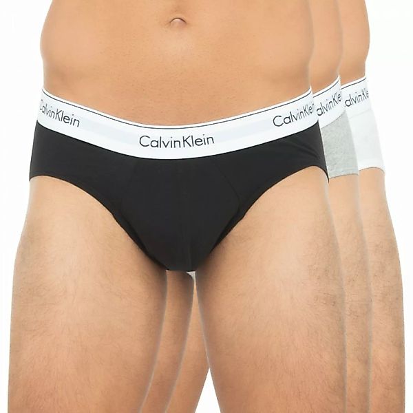 Calvin Klein 3-er Set Slips Grau, Weiß & Schwarz günstig online kaufen