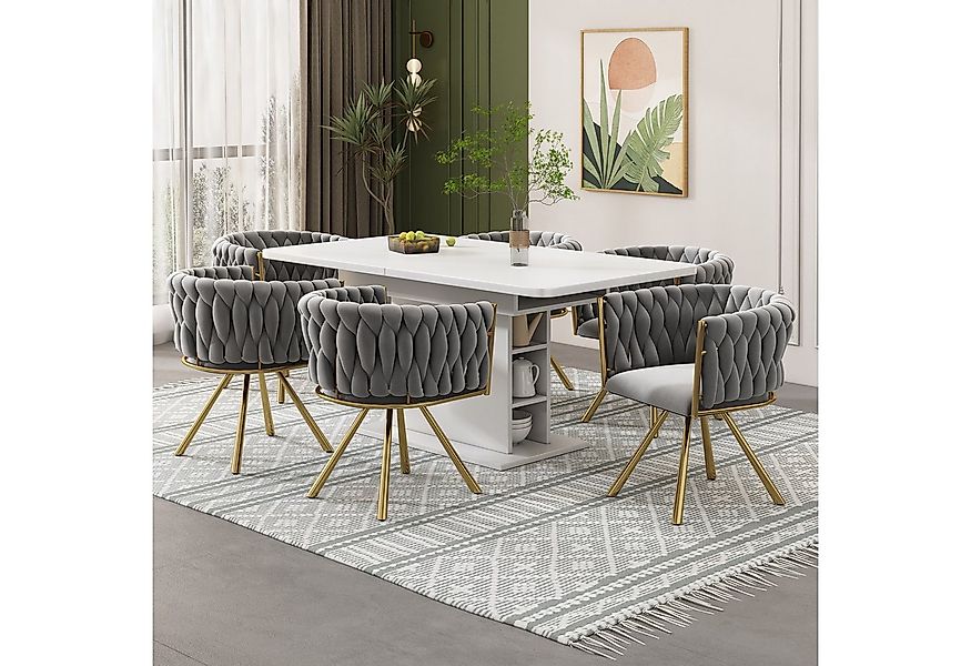 Flieks Esszimmerstuhl (360° drehbar, Set, 6 St), 6er Set Polsterstühle Dreh günstig online kaufen