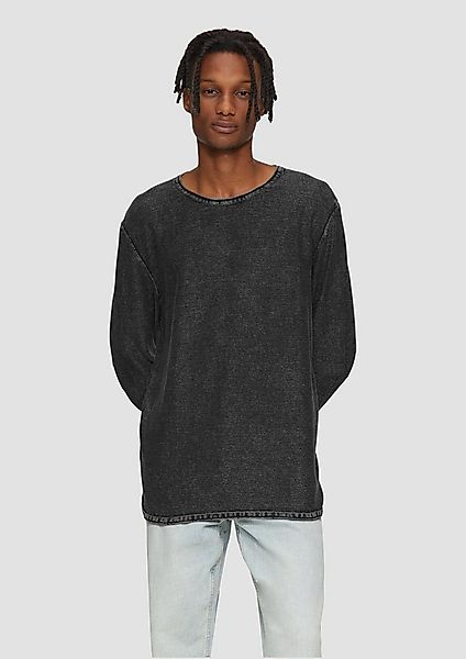 QS Longpullover Strickpullover Gewaschener Strickpullover mit Rollsaum günstig online kaufen