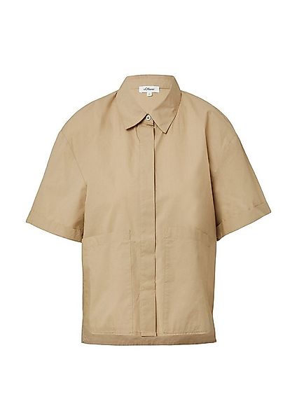 s.Oliver Kurzarmbluse Bluse Verkürzte Hemdbluse im Relaxed Fit mit aufgeset günstig online kaufen
