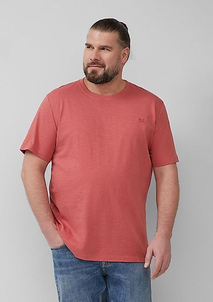 s.Oliver T-Shirt T-Shirt mit Flammgarnstruktur kurzarm, günstig online kaufen