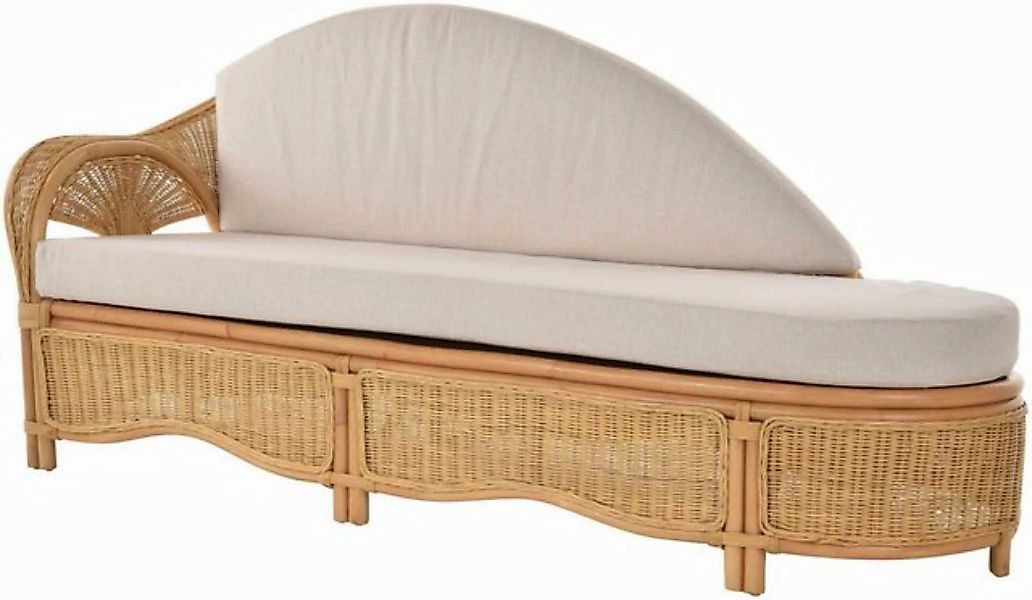 Krines Home Recamiere Rattan Recamiere Palm Chaiselongue Rattanliege mit Po günstig online kaufen