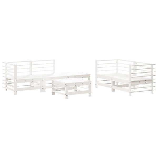 vidaXL 6-Tlg Garten-Lounge-Set Weiß Massivholz Kiefer 3186201 günstig online kaufen