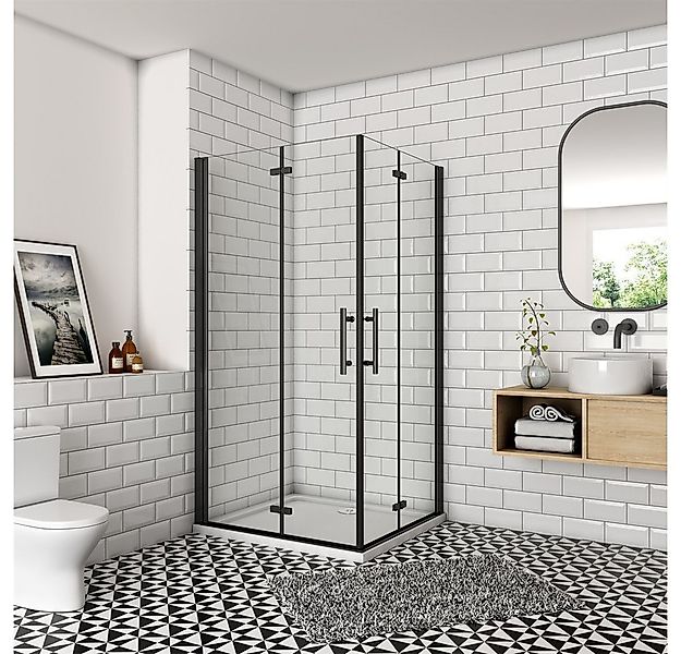 AICA Dusch-Falttür 8mm Nano ESG Eck-Duschkabine Glastür Falttür Duschwand, günstig online kaufen