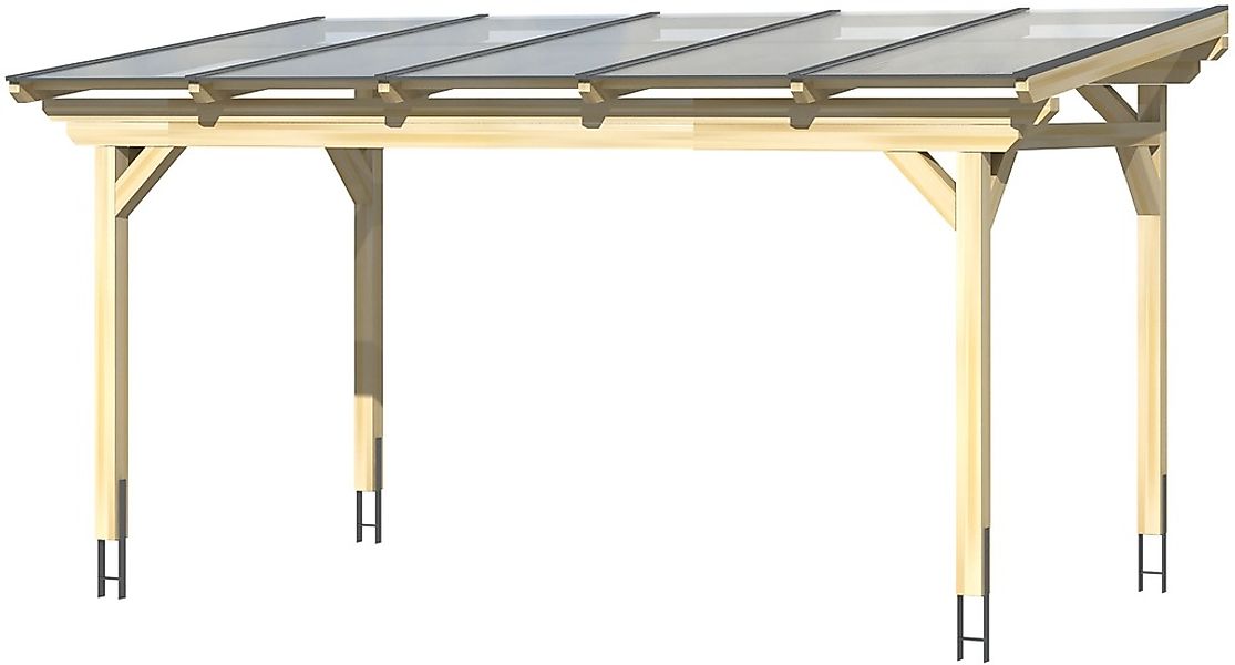 Skan Holz Terrassenüberdachung Sanremo 541 x 300 cm Leimholz Schiefergrau günstig online kaufen