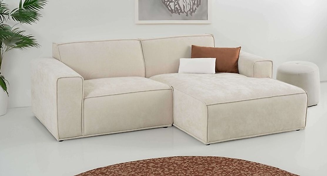Home affaire Ecksofa »Avelin, 228 cm, L-Form, Chenille, Struktur-Boucle«, m günstig online kaufen