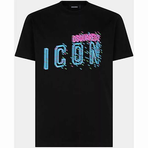 Dsquared  Sweatshirt T-Shirt Pixeled Icon Cool Fit Tee noir günstig online kaufen