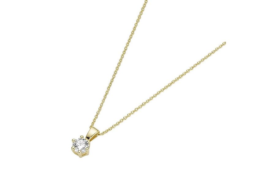 Luigi Merano Kette mit Anhänger mit Brillant in Krappenfassung, Gold 585 günstig online kaufen