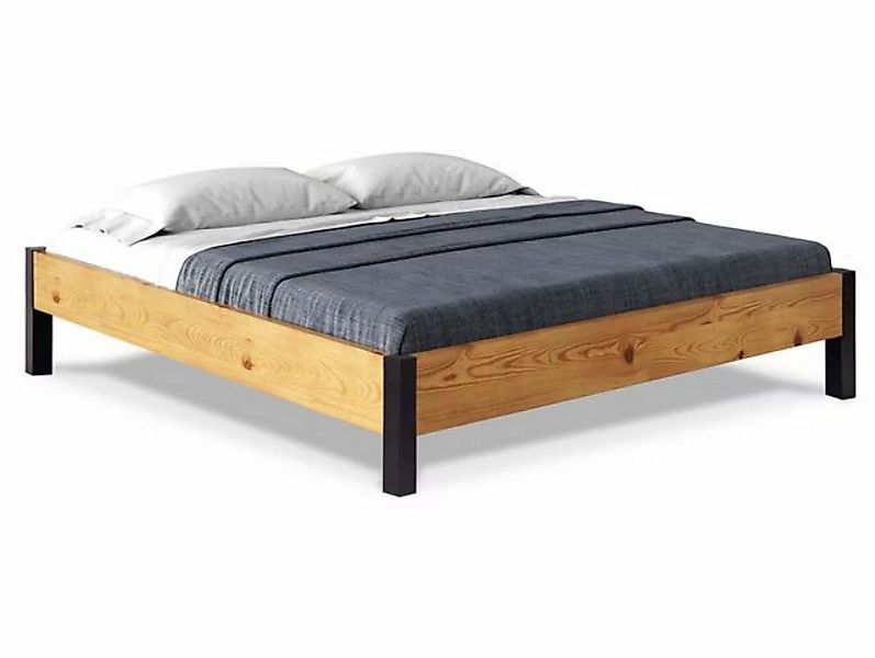 Moebel-Eins Massivholzbett, CURBY Bett Metallfuß, ohne Kopfteil, Material M günstig online kaufen