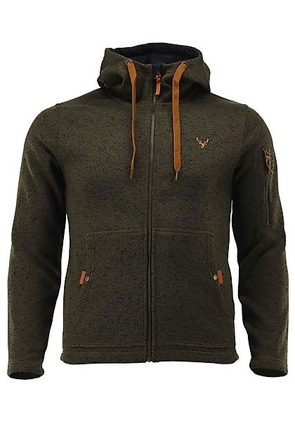 Tom Collins Strickfleecejacke Vazabi Herren Kapuzenjacke mit Hirsch-Sticker günstig online kaufen
