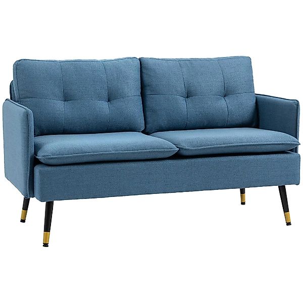 HOMCOM 2 Sitzer Sofa mit Dickem Kissen Leinenoptik günstig online kaufen