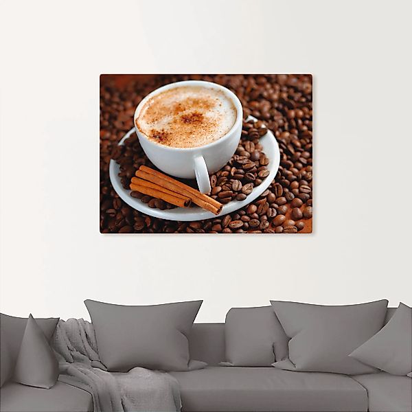 Artland Leinwandbild "Cappuccino - Kaffee" Getränke 1 Stk. tlg. auf Holzrah günstig online kaufen