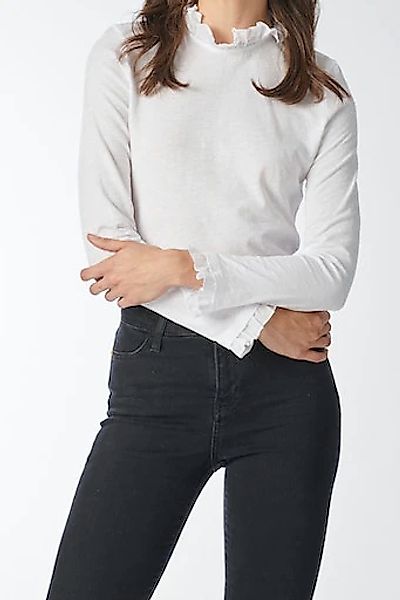 RICHROYAL Langarmshirt "2409 O Slub F LS", mit Rüschenkante an Ausschnitt u günstig online kaufen
