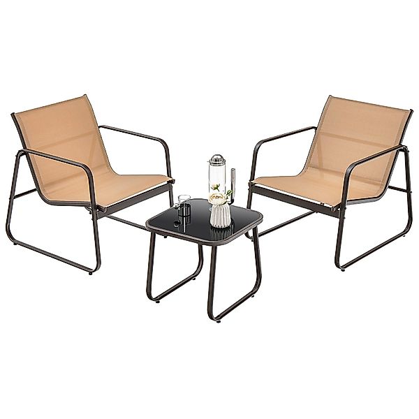 COSTWAY Balkonset Gartenmöbel-Set, (3-tlg), 2 Stühle, günstig online kaufen