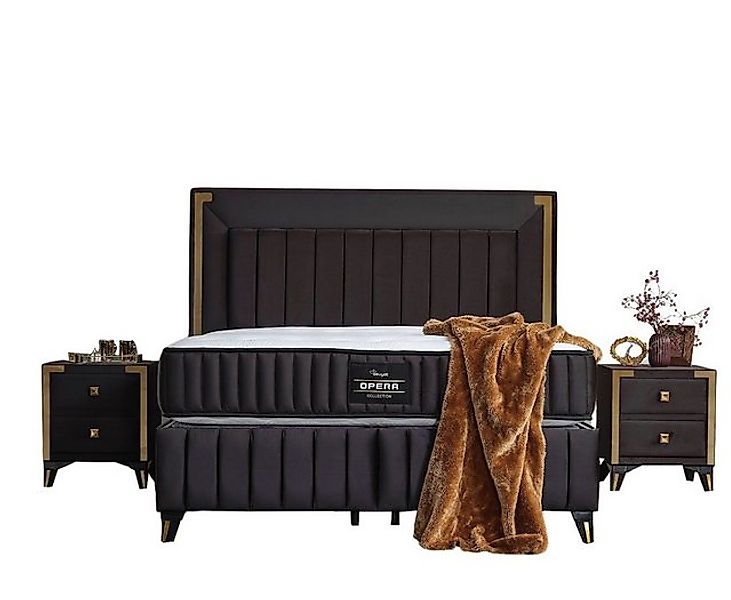 Villa Möbel Boxspringbett Opera (Bett, mit gestepptem Kopfteil in pflegelei günstig online kaufen