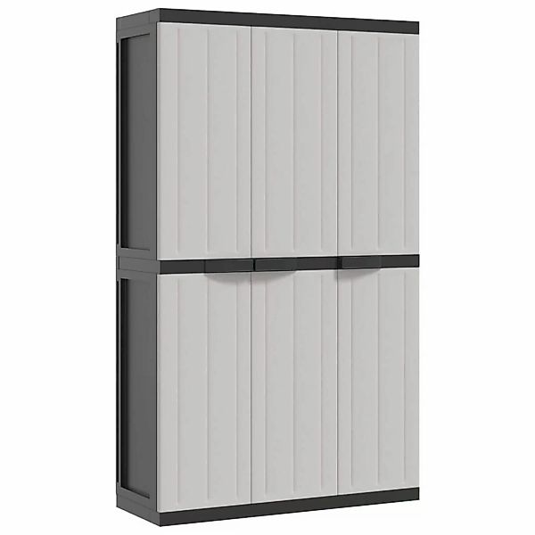 vidaXL Gartenschrank Grau und Schwarz 97x37x165 cm PP günstig online kaufen