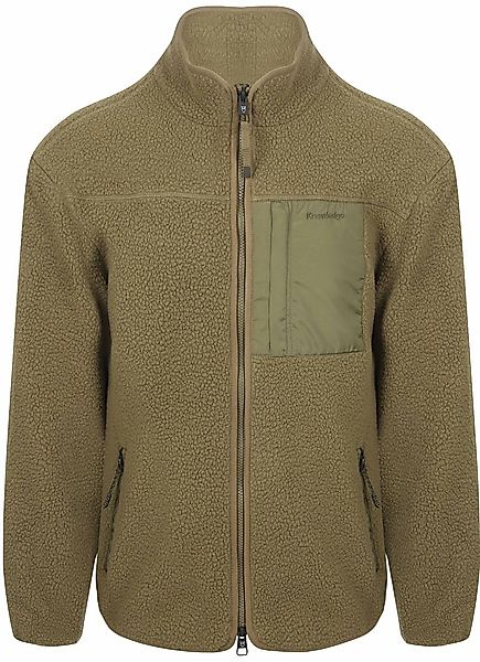Knowledge Cotton Apparel Sweaterjacke Fleece Olive - Größe M günstig online kaufen