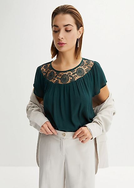 bonprix Kurzarmbluse "Bluse aus reiner Viskose" Bluse aus reiner Viskose günstig online kaufen