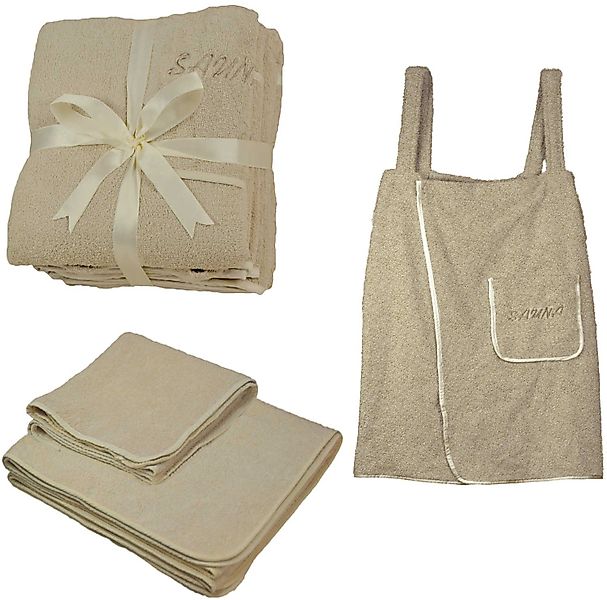 EXKLUSIV HEIMTEXTIL Saunatuch Sauna Set 3-Teilig günstig online kaufen