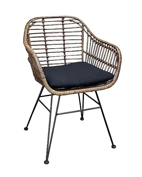 WOLF MÖBEL Esszimmerstuhl BALI Rattan Stuhl Tora inkl. Kissen schwarz (57x5 günstig online kaufen