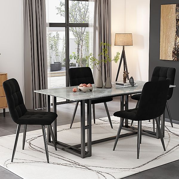 Esstisch stühle, Set aus 4 gepolsterten küchenstühle, Ergonomisches Design, günstig online kaufen
