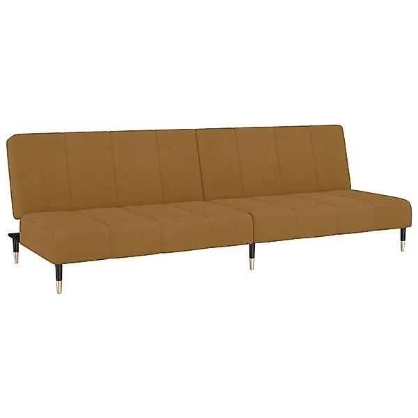 vidaXL Schlafsofa 2-Sitzer Braun Samt 375882 günstig online kaufen