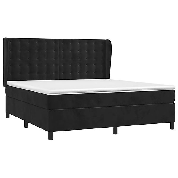 vidaXL Boxspringbett mit Matratze Schwarz 180x200 cm Samt 3129467 günstig online kaufen