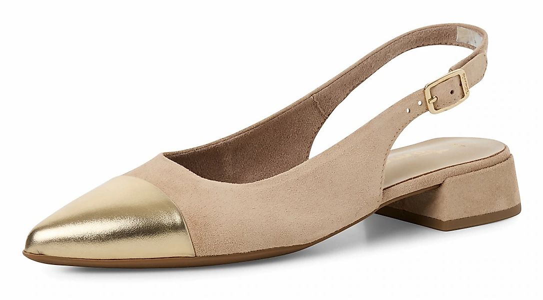 Tamaris Slingpumps, Blockabsatz, Abendschuh, Businessschuh mit goldfarbenem günstig online kaufen