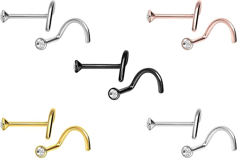 PIERCINGLINE Nasenpiercing Titan Nasenstecker Spirale FLACHER günstig online kaufen