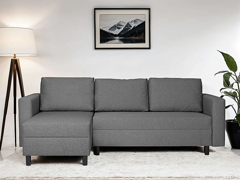 Home affaire Ecksofa "GLENOE Schlafsofa mit Bettkasten, Recamiere beidseiti günstig online kaufen