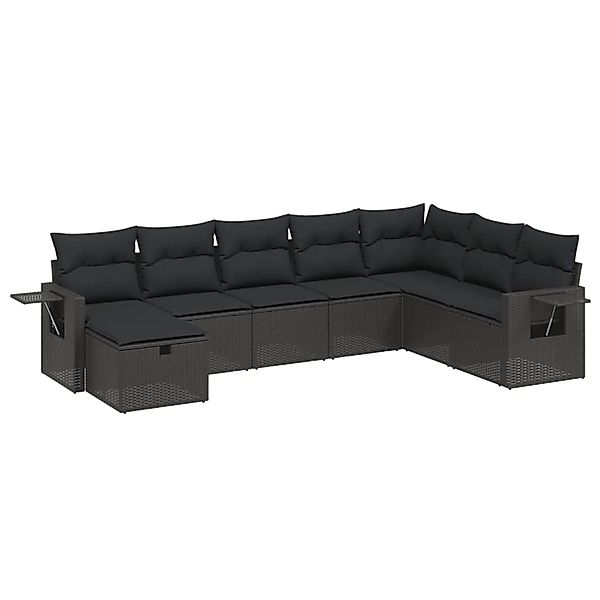 vidaXL 8-tlg Garten-Sofagarnitur mit Kissen Schwarz Poly Rattan Modell 131 günstig online kaufen