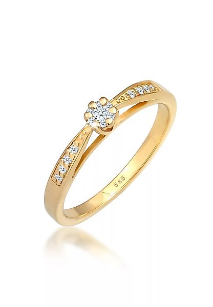 Elli DIAMONDS Verlobungsring "Verlobung Diamant (0.085 ct.) Blume 585 Gelbg günstig online kaufen
