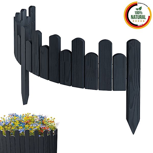 Floranica Palisade Beeteinfassung Rasenkante Flexible Holzzaun günstig online kaufen