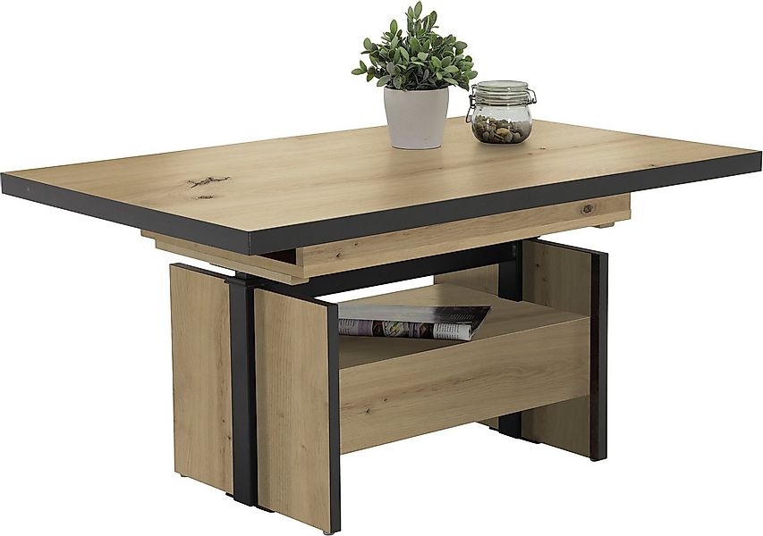 HELA Couchtisch Noah, ausziehbar und höhenverstellbar, mit Schubkasten, vin günstig online kaufen