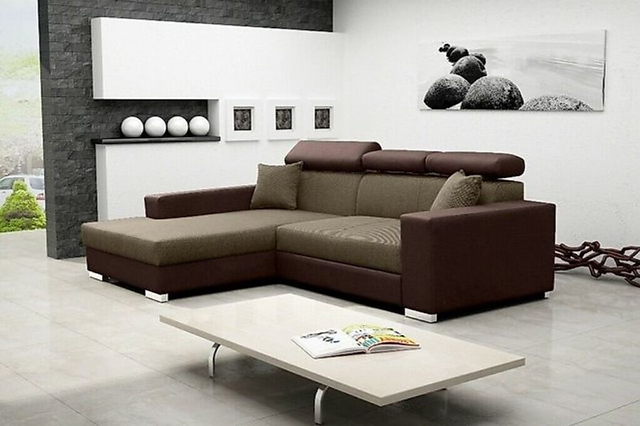 JVmoebel Ecksofa Schlafsofa Eck Sofa Couch Bettfunktion Polster Eck Garnitu günstig online kaufen