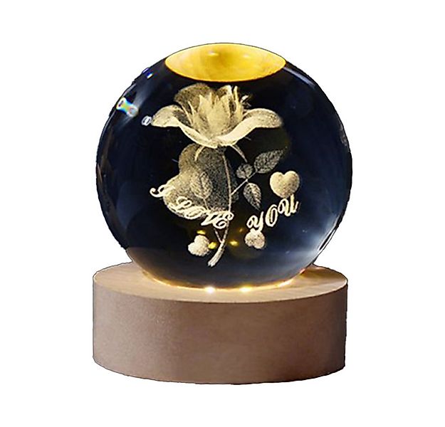 PRIISF LED Dekolicht Rose Blume Nachtlicht Kristallkugel Ewige Rosen Valent günstig online kaufen