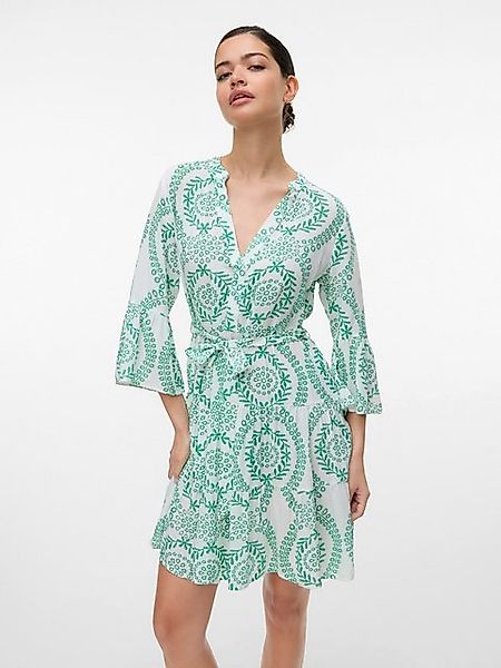 Vero Moda Tunikakleid VMMELBA 3/4 SHORT BELT DRESS WVN GA NOOS mit Volant u günstig online kaufen
