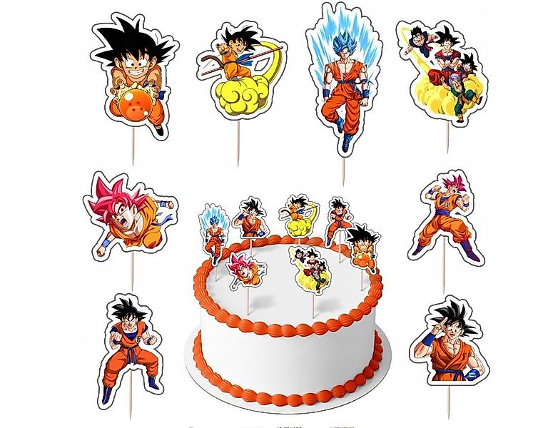 Festivalartikel Papierdekoration Dragon Ball Z Topper Set 8 Stk Geburstag T günstig online kaufen