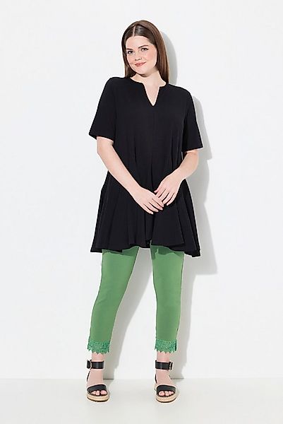 Ulla Popken T-Shirt T-Shirt A-Linie Tunika-Ausschnitt Halbarm günstig online kaufen