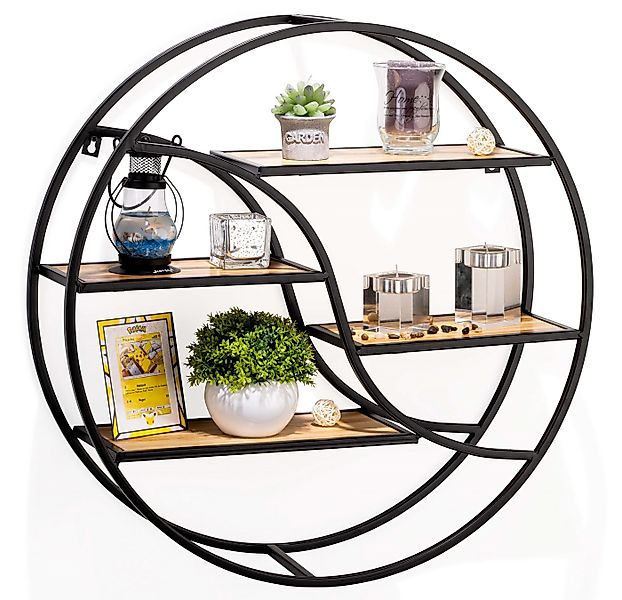 Coradoma Deko-Wandregal Wandregal Schwarz Metall Hängeregal für Wohnzimmer günstig online kaufen