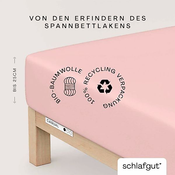 Schlafgut Spannbettlaken "CASUAL Bettlaken 100% gekämmte Bio-Baumwolle, 150 günstig online kaufen
