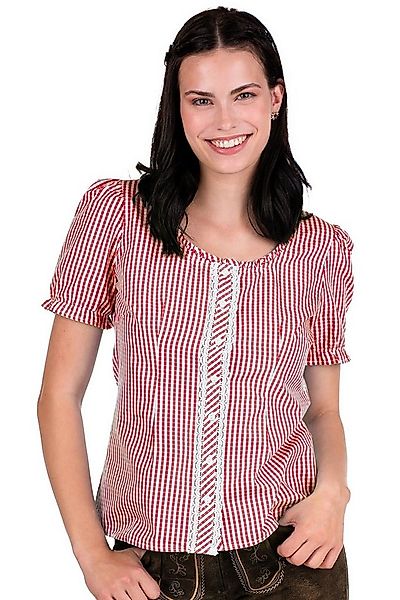 Spieth & Wensky Trachtenbluse Trachtenbluse - DOTTERBLUME - dunkelgrün, rot günstig online kaufen