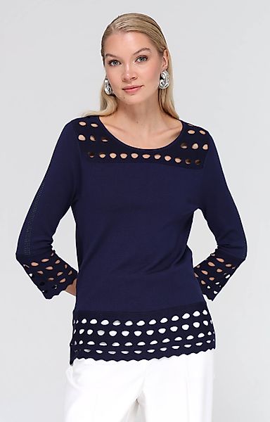 Passioni Strickpullover mit perforierten Akzenten und günstig online kaufen