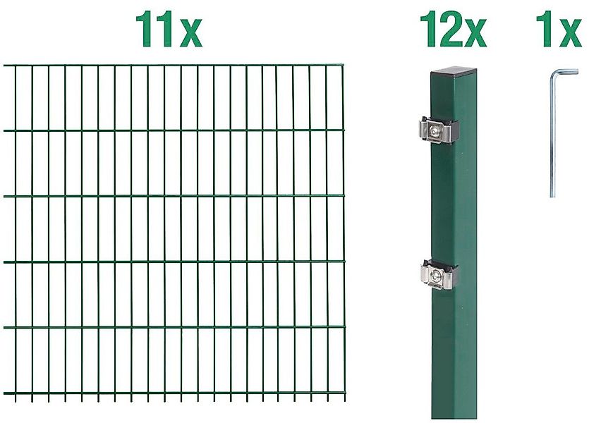 Alberts Doppelstabmattenzaun Grundset, (Set), Höhe: 80-160 günstig online kaufen