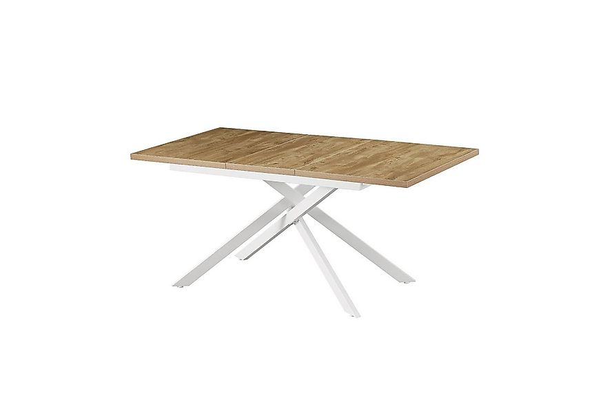 B&D home Esstisch LARS, Metallgestell schwarz oder weiß, ausziehbar 120-160 günstig online kaufen