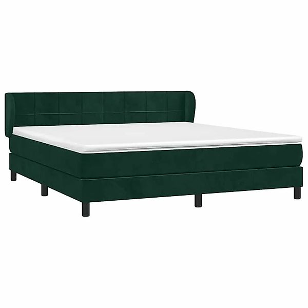 vidaXL Boxspringbett mit Matratze Dunkelgrün 160x200 cm Samt 3127502 günstig online kaufen