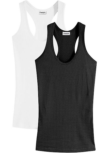 bonprix Tanktop (Packung, 2-tlg) Ringerrücken, Ripp-Qualität günstig online kaufen