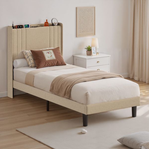 Bealife Polsterbett lsterbett Einzelbett,Bettgestell mit Kopfteil, günstig online kaufen