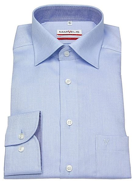 MARVELIS Businesshemd Modern Fit leicht tailliert bügelfrei Kentkragen günstig online kaufen