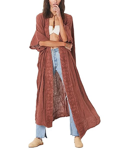 RWEUOQ Strandkleid Damen Kimono Kaftan Strandkleid günstig online kaufen
